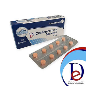 CLORFENIRAMINA 4 MG X 20 TAB- - COASPHARMA- - UBI 6-A