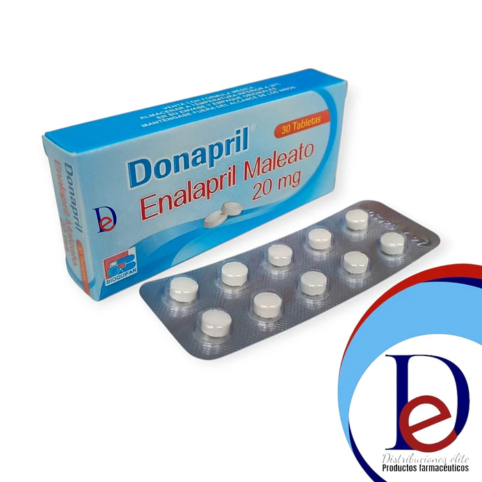 DONAPRIL 20 MG X 30 TAB- ENALAPRIL 20 MG- BIOQUIFAR- VTO JUL 27- UBI 3-D 1