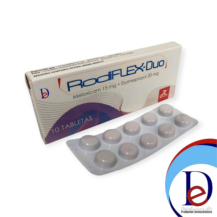 RODIFLEX 15 DUO MG X 10 TAB- MELOXICAM 15+ ESOMEPRAZOL 20 MG - RUECAM- - UBI 16-E 1