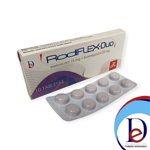 RODIFLEX 15 DUO MG X 10 TAB- MELOXICAM 15+ ESOMEPRAZOL 20 MG - RUECAM- - UBI 16-E