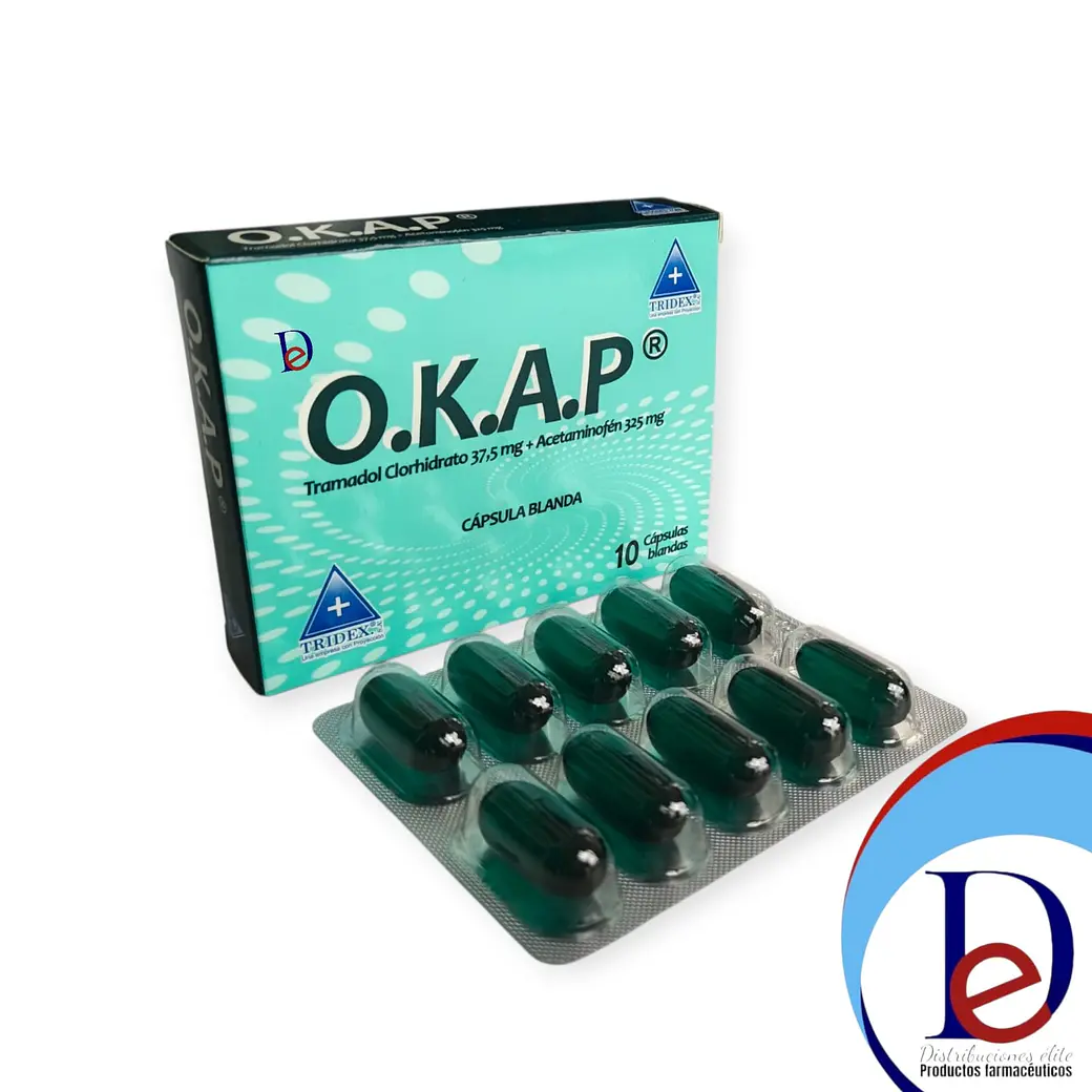 O.K.A.P. 325MG/37.5MG X 10 CAP BLANDA- TRAMADOL+ ACETAMINOFEN- TRIDEX - UBI 21-D 1