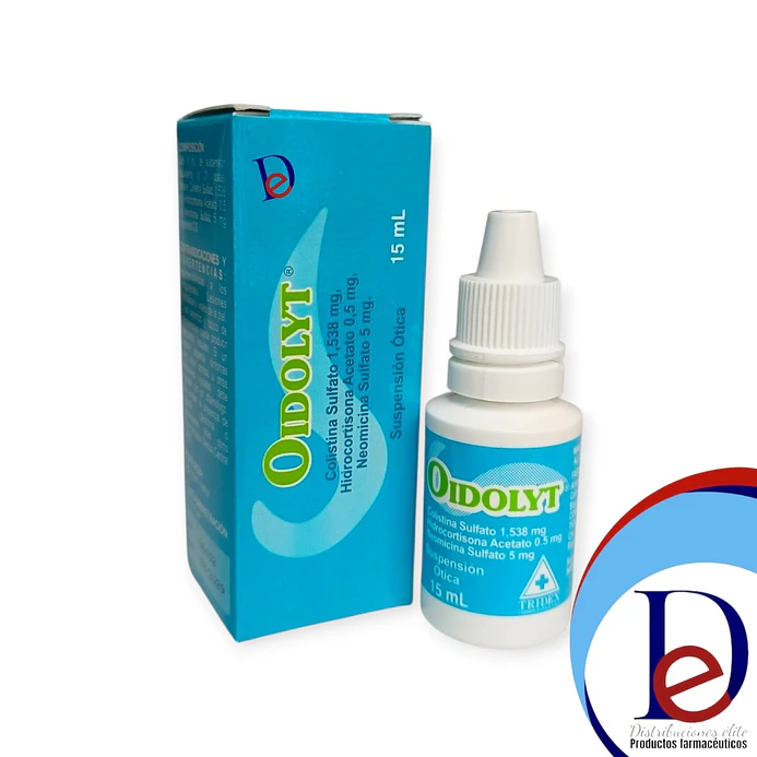 OIDOLYT SUSP OTICA X 15 ML- COLISTINA+ HIDROCORTISONA+ NEOMICINA- TRIDEX- UBI 16-D 1