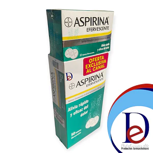 ASPIRINA EFERVESCENTE 500 MG X 62 TAB- ACIDO ACETILSALICILICO 500 MG- BAYER- UBI 18-B