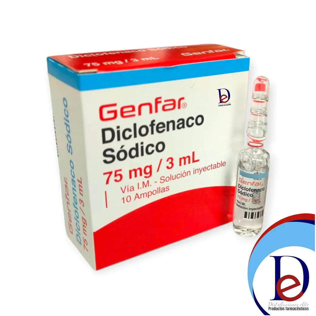 DICLOFENACO 75MG/3ML X 10 AMP-- GENFAR-UBI  33-C-BODEGA A 1