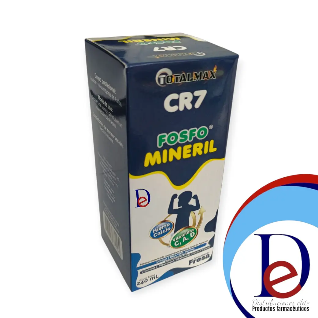CR7 FOSFOMINERIL JBE X 240 ML- QUINUA+ OMEGA 3 DHA EPA+ VITAMINA C+ VITAMINA A+ VITAMINA D+ HIERRO+ CALCIO- TOTALMAX- UBI 26-E 1