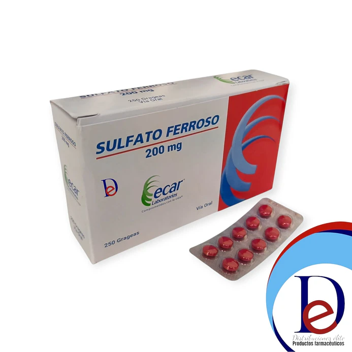 SULFATO FERROSO 200 MG X 250 TAB - - ECAR-UBI 13-B 1