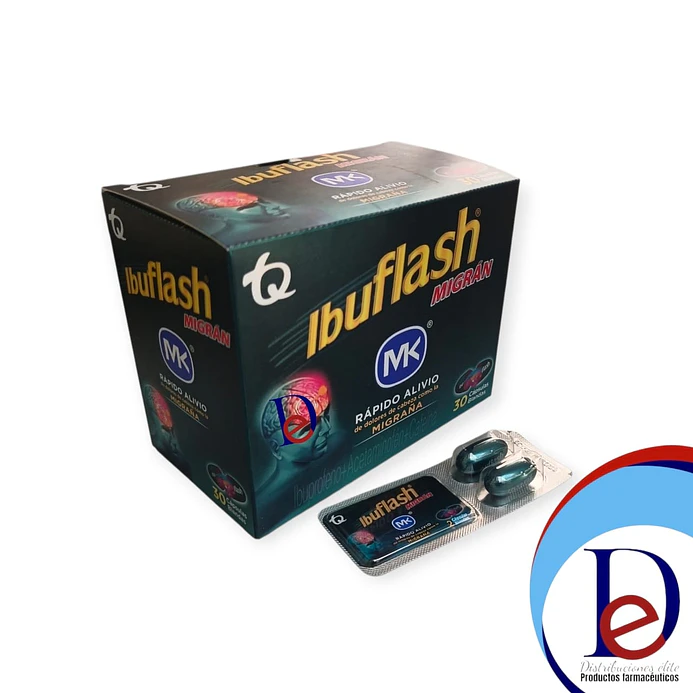 IBUFLASH MIGRAN 400MG/250MG/65MG X 30 CAP- IBUPROFENO+ ACETAMINOFEN+ CAFEINA- TQ- UBI 29-B 1