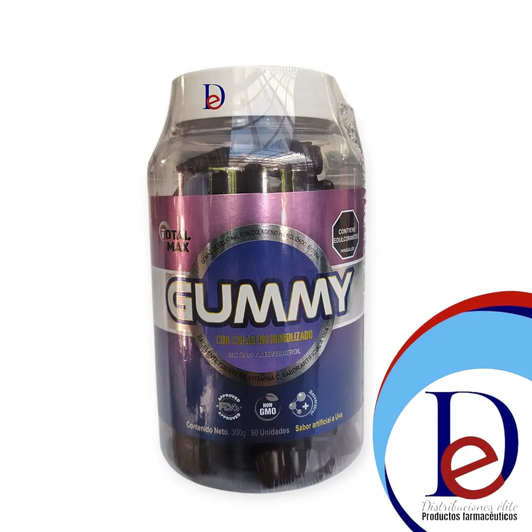 GUMMY COLAGENO HIDROL+BIOT+RESVERAT X 90- - TOTALMAX- UBI 34-D 1