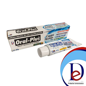 CREMA DENTAL EN GEL CUATRI ACCION X 30 GR - ORAL PLUS- UBI *