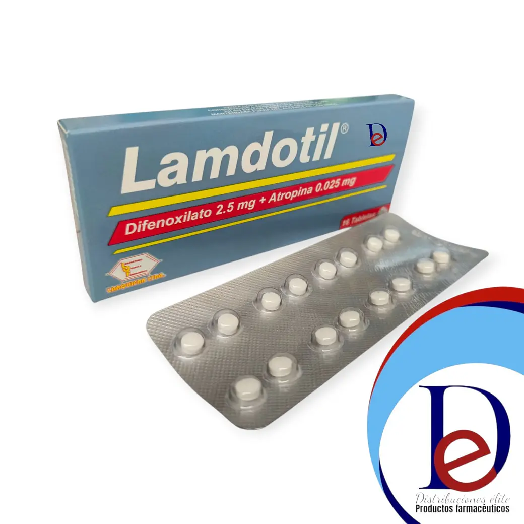 LAMDOTIL X 16 TAB- DIFENOXILATO+ ATROPINA- LABQUIFAR- UBI 19-E 1