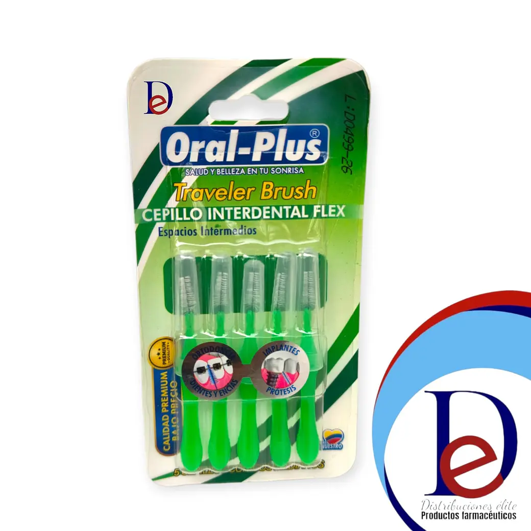 CEPILLO INTERDENTAL FLEX M VERDE X 5- ORAL PLUS- UBI * BODEGA A * 1