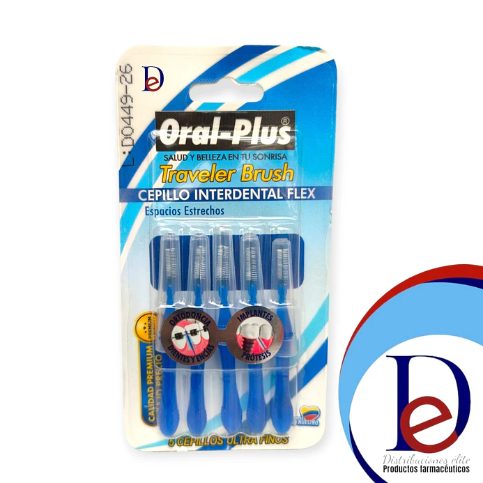 CEPILLO INTERDENTAL FLEX S AZUL X 5- ORAL PLUS- UBI * 35-C * 1