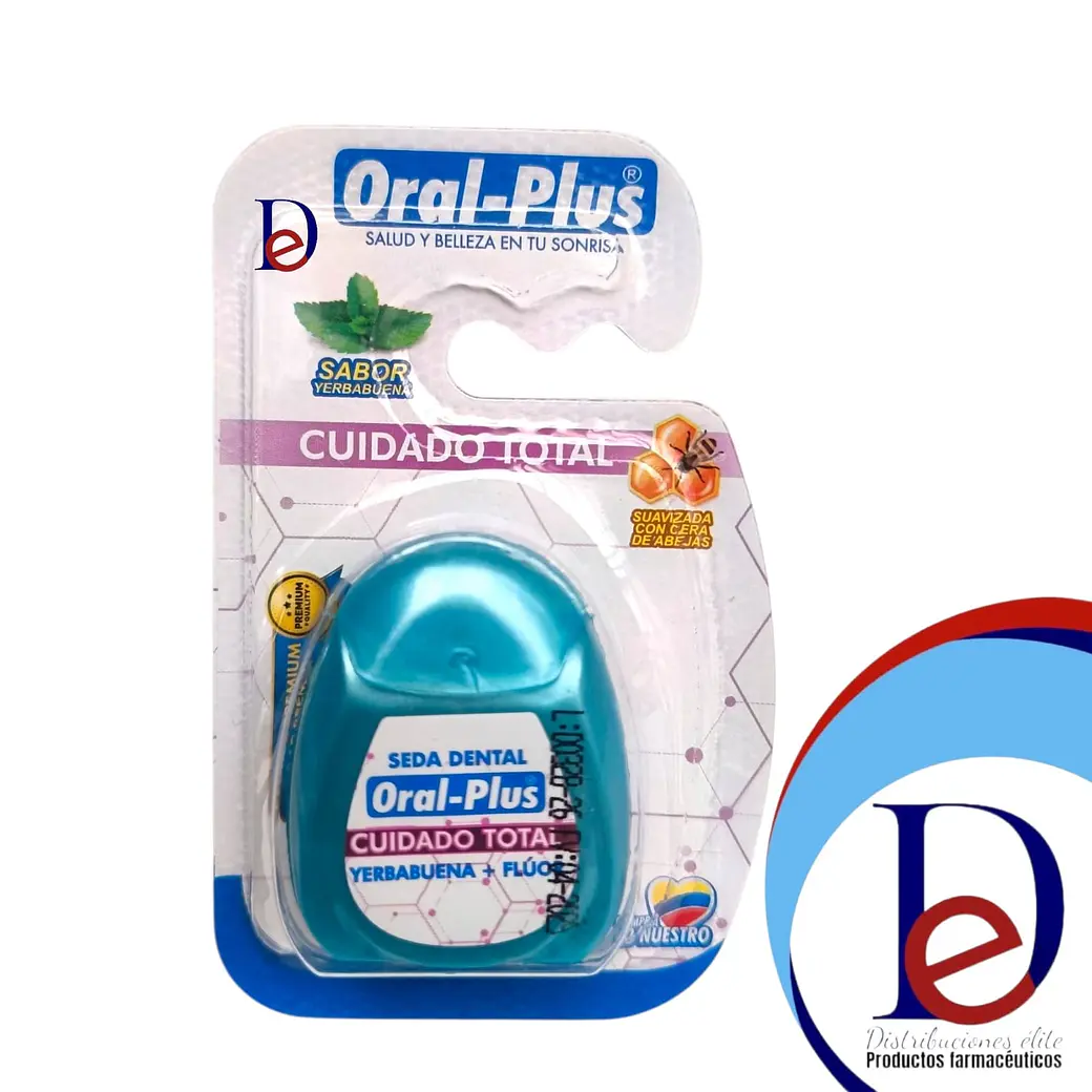SEDA DENTAL YERBA BUENA + FLUOR X 50 M- ORAL PLUS- UBI *35-D 1