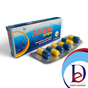 ALIVIUM GRIPA X 6 CAP- ACETAMINOFEN+ FENILEFRINA+ CETIRIZINA+ CAFEINA- ANGLOPHARMA- UBI 22-A