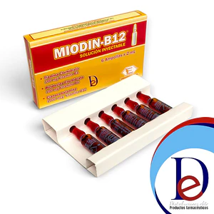 MIODIN B12 INYECT X 6 AMP- PIRIDOXINA+ TIAMINA+ VITAMINAB12- LABQUIFAR- UBI 33-F