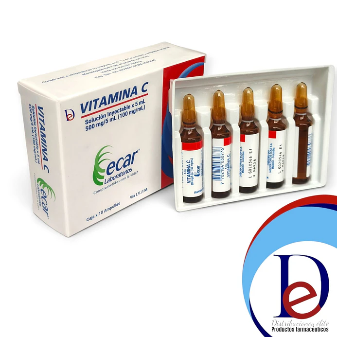 VITAMINA C 500MG/5ML X 10 AMP- - ECAR- - UBI 32-F 1