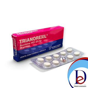 TRIANOREXIL 25 MG X 20 TAB -BUCLIZINA-QUIMICA PATRIC- UBI 13-D