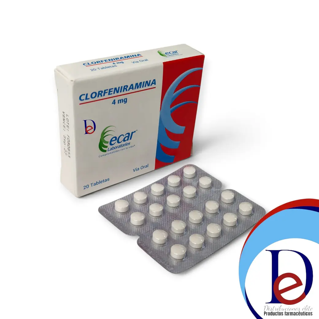 CLORFENIRAMINA 4 MG X 20 TAB - - ECAR- UBI 13-A 1