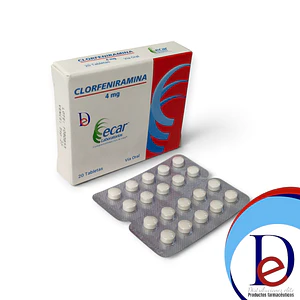 CLORFENIRAMINA 4 MG X 20 TAB - - ECAR- UBI 13-A