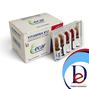 VITAMINA B12 X 25 AMP X 1 ML --ECAR- UBI 12-F
