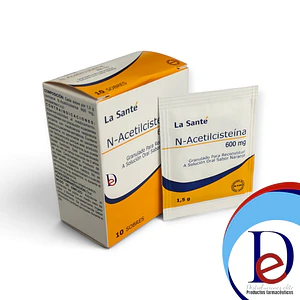 N ACETILCISTEINA 600 MG CJA X 10 SBS - - LASANTE-VTO ENE 27- UBI 21-E