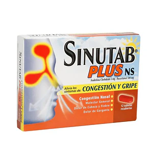 SINUTAB  PLUS NS X 12 TAB- FENILEFRINA+ PARACETAMOL- JOHNSON&JOHNSON- UBI