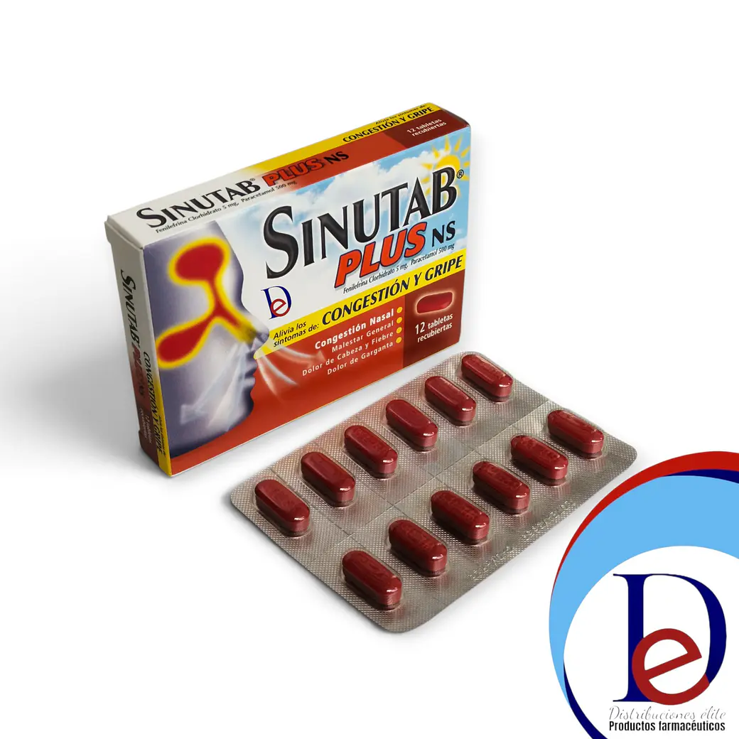 SINUTAB  PLUS NS X 12 TAB- FENILEFRINA+ PARACETAMOL- JOHNSON&JOHNSON- UBI 11-B 1