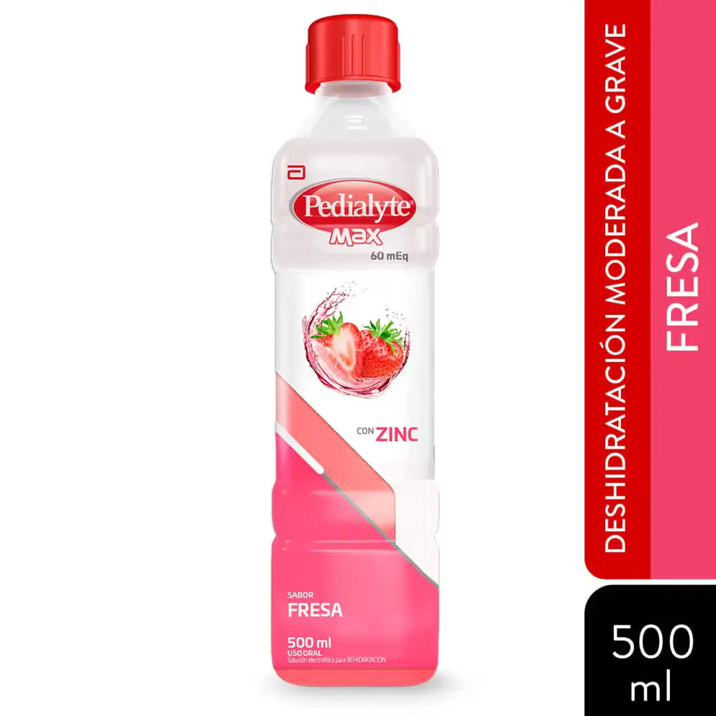 PEDIALYTE MAX CON ZINC 60 FRESA X 500 ML- SUERO- ABBOTT- UBI  1