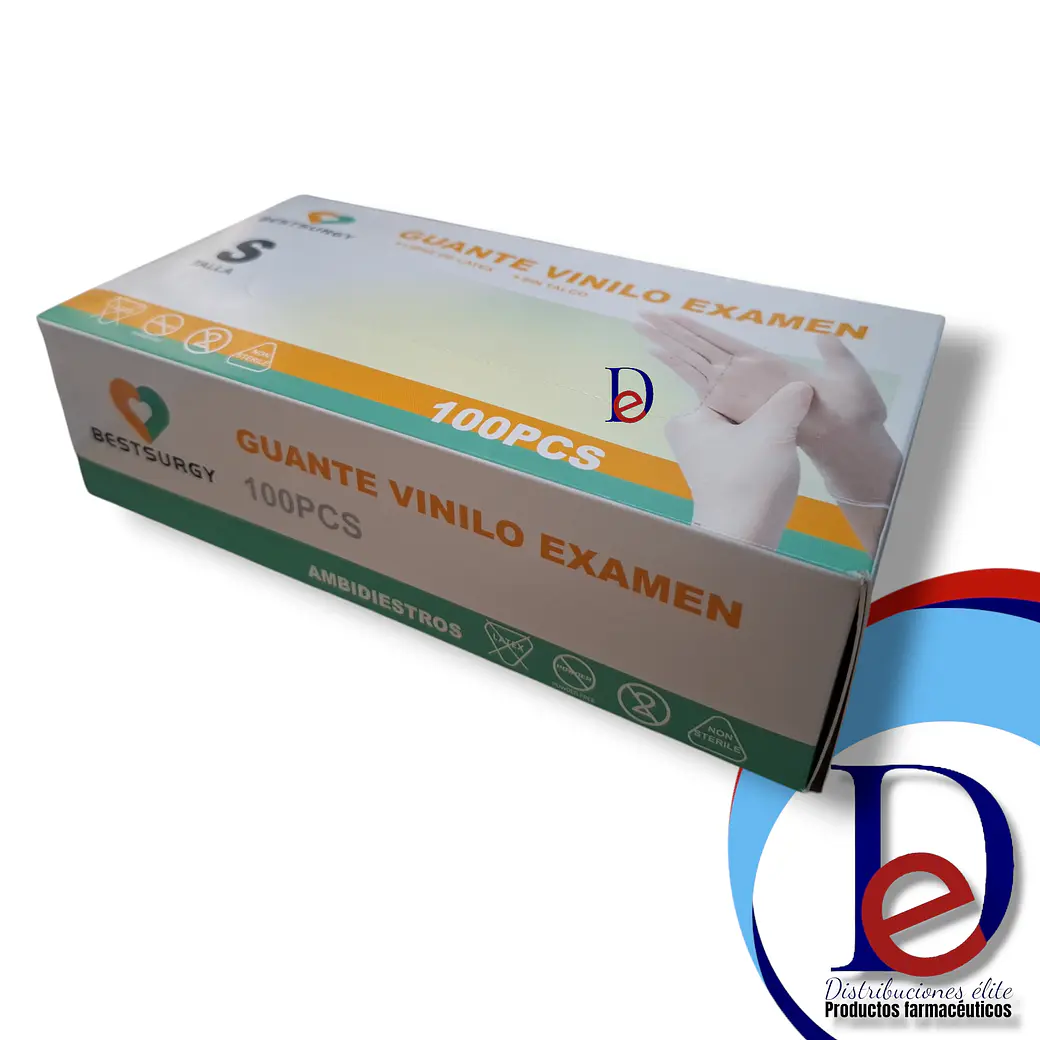 GUANTE VINILO EXAMEN (S) X 100 --BESTSURGY- UBI * 1