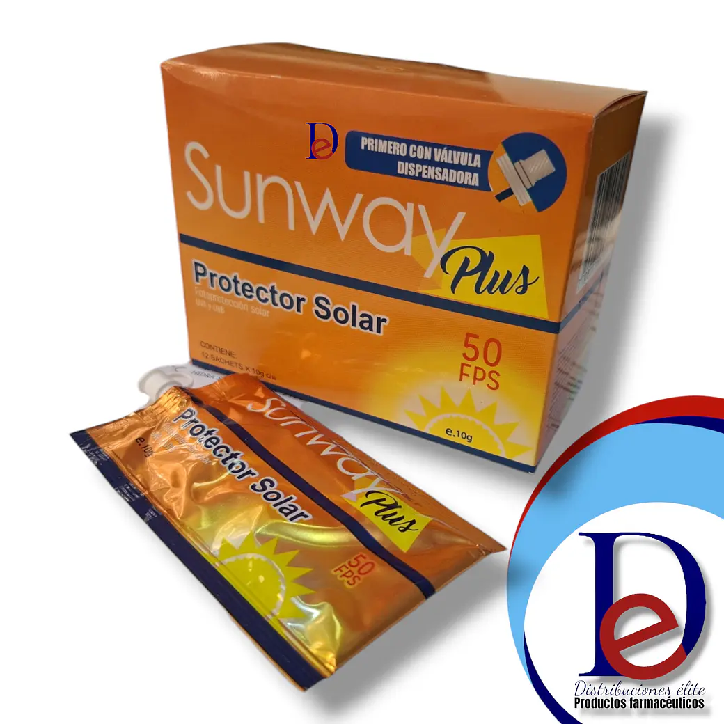 SUNWAY PLUS FPS 50 X 12 SBS X 10 GR- PROTECTOR SOLAR  BLOQUEADOR- NISSI- UBI * 1