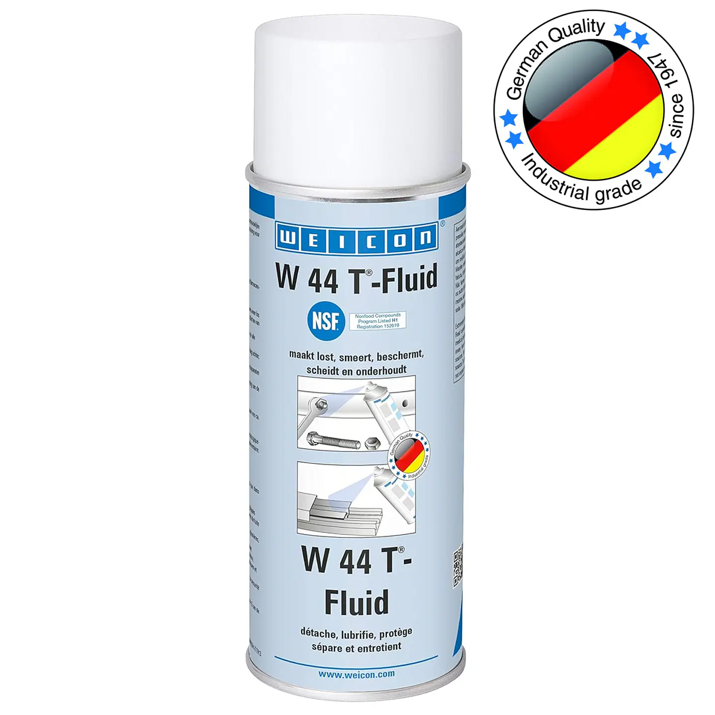 Spray Lubricante Multiproposito W 44 T Fluid 400 Ml Grado Alimenticio Nsf 1