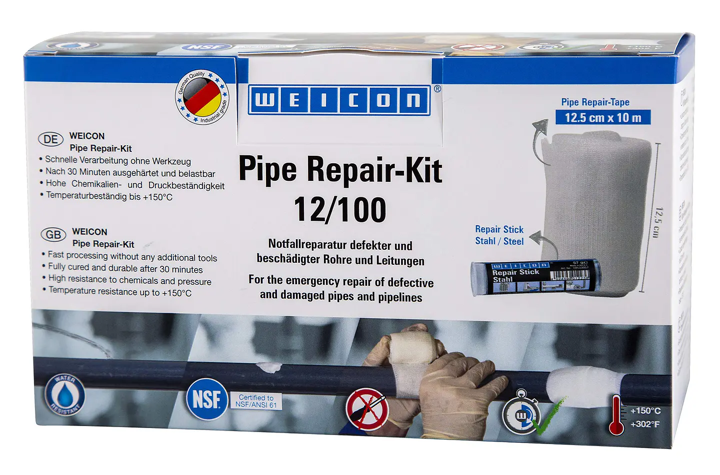 Kit Reparador De Tuberias Con Fugas NSF Weicon 4