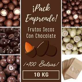 Pack emprende con 10kg: frutos secos con chocolate.