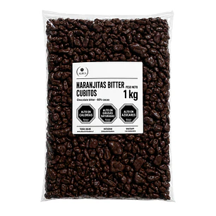 Naranjitas Bitter Cubitos con Chocolate 60% Cacao – Bolsa de 1 kg