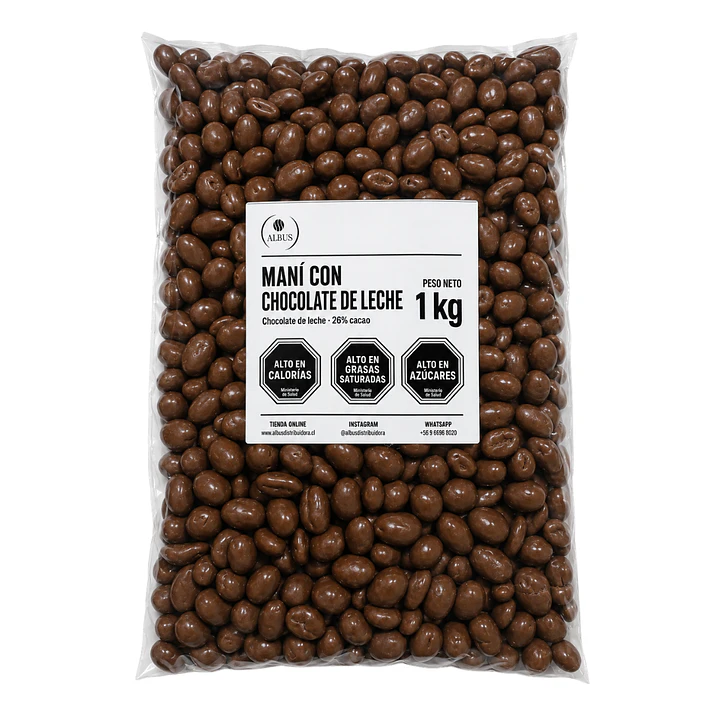 Maní con Chocolate de Leche 26% Cacao – Bolsa de 1 kg 1