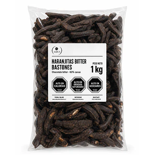 Naranjitas Bitter Bastones con Chocolate 60% Cacao – Bolsa de 1 kg