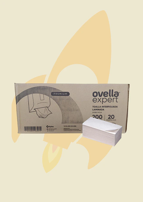 Toalla Interfoliada Doble Hoja Ovella Caja 4.000 Unidades