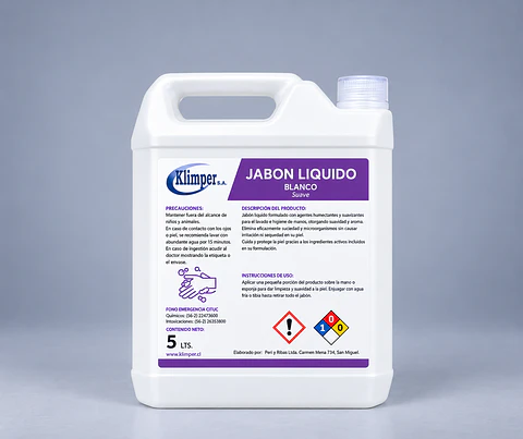 Jabón Líquido Manos Klimper 5 Litros Coco 