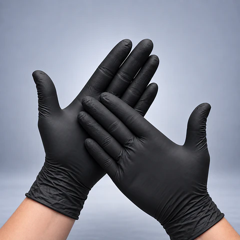 Guantes Nitrilo Desechables Negro Caja 100