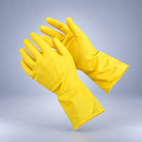 Guantes de Goma Amarillos Talla M Par