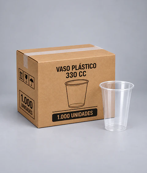Vaso Plástico Transparente 330 cc 