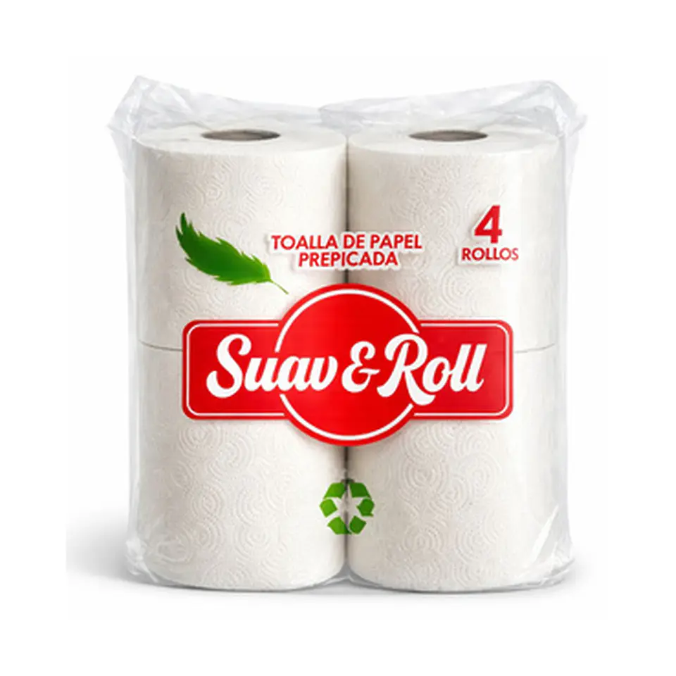 Toalla de Papel Prepicada 4 Rollos de 100 Metros – 100% Celulosa 1