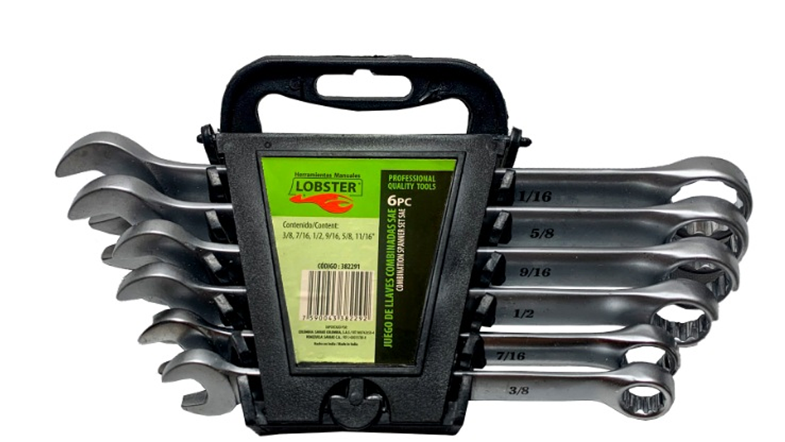 JUEGO DE 6 LLAVES COMBINADAS PULGADAS  1