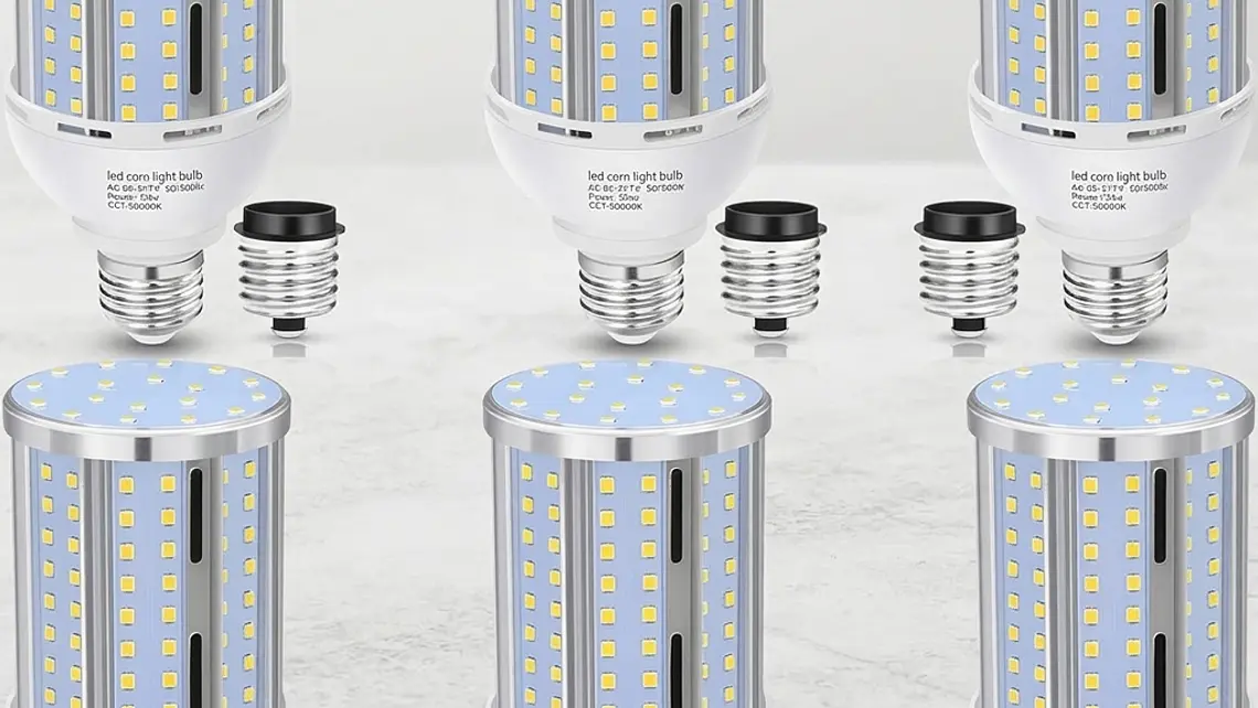 Paquete de 6 Bombillas LED Tipo Maíz XYCN 54W (Eq. 480W) | 6800 Lúmenes, 5000K Luz Fría, Base E26/E27 1