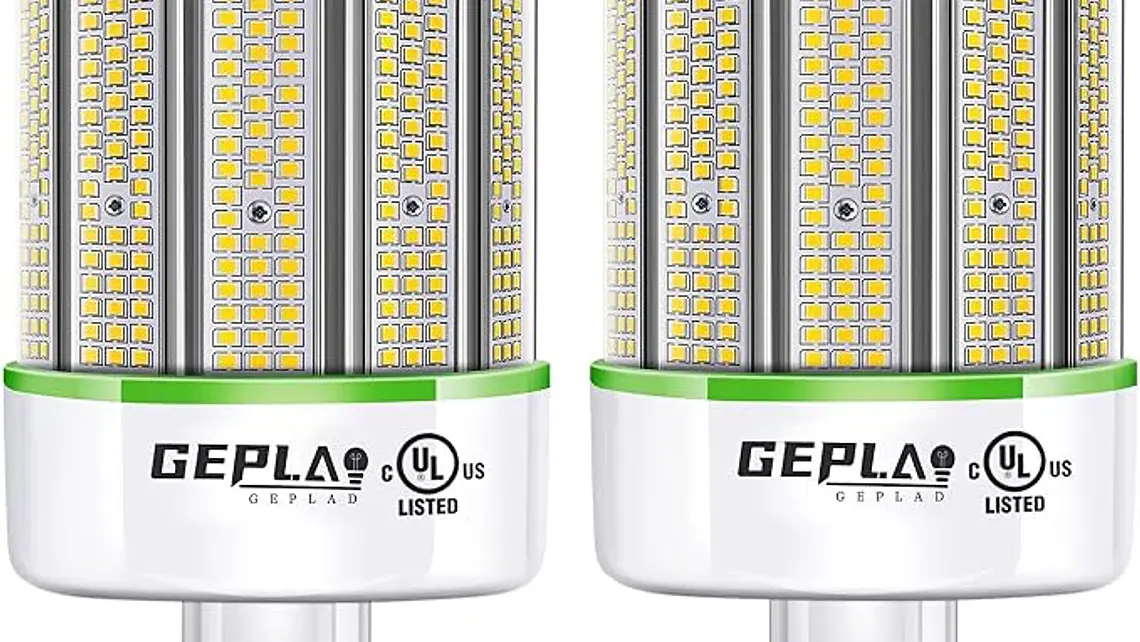 Paquete de 2 Bombillas LED Tipo Maíz GEPLAD 200W (Eq. 1000W) | 28,000 LM, Base Mogul E39, 5000K Luz Fría 1