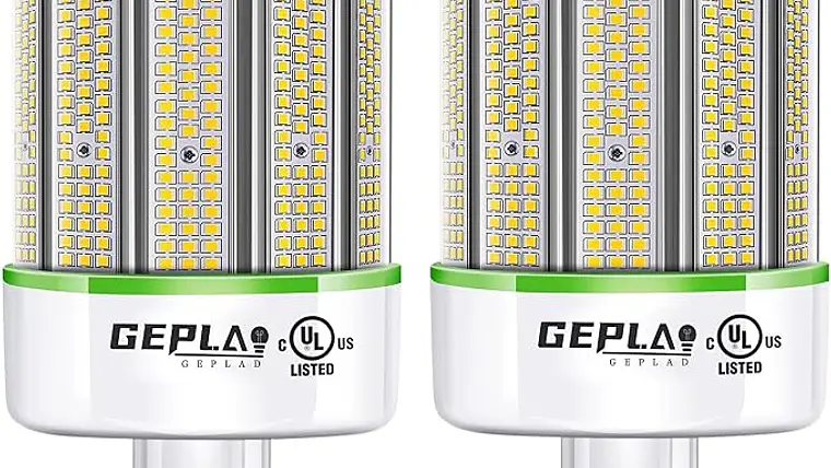 Paquete de 2 Bombillas LED Tipo Maíz GEPLAD 200W (Eq. 1000W) | 28,000 LM, Base Mogul E39, 5000K Luz Fría 1