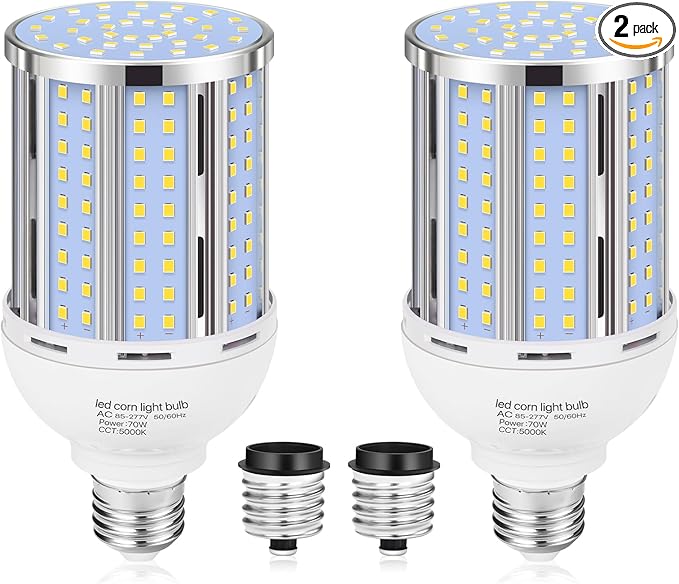 Paquete de 6 Bombillas LED Tipo Maíz XYCN 54W (Eq. 480W) | 6800 Lúmenes, 5000K Luz Fría, Base E26/E27 3