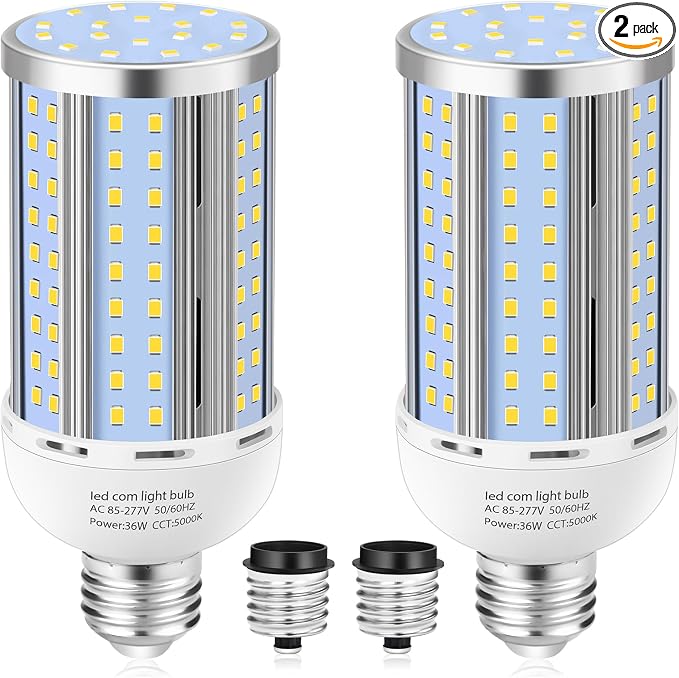 Paquete de 6 Bombillas LED Tipo Maíz XYCN 54W (Eq. 480W) | 6800 Lúmenes, 5000K Luz Fría, Base E26/E27 6