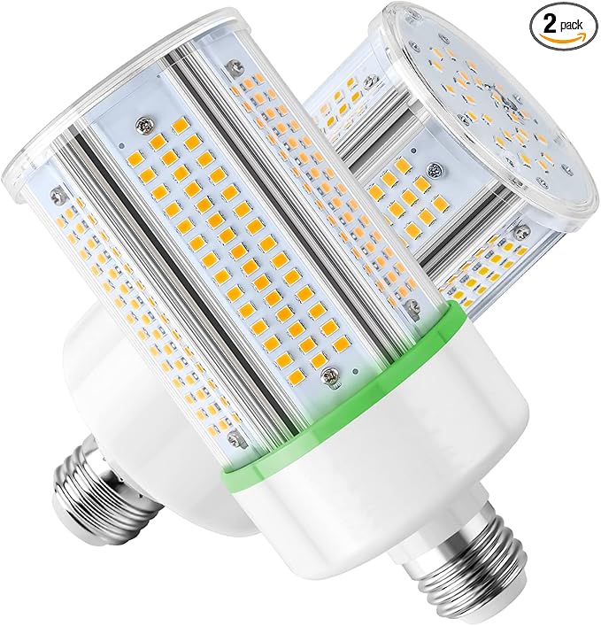 Paquete de 2 Bombillas LED Tipo Maíz GEPLAD 200W (Eq. 1000W) | 28,000 LM, Base Mogul E39, 5000K Luz Fría 2