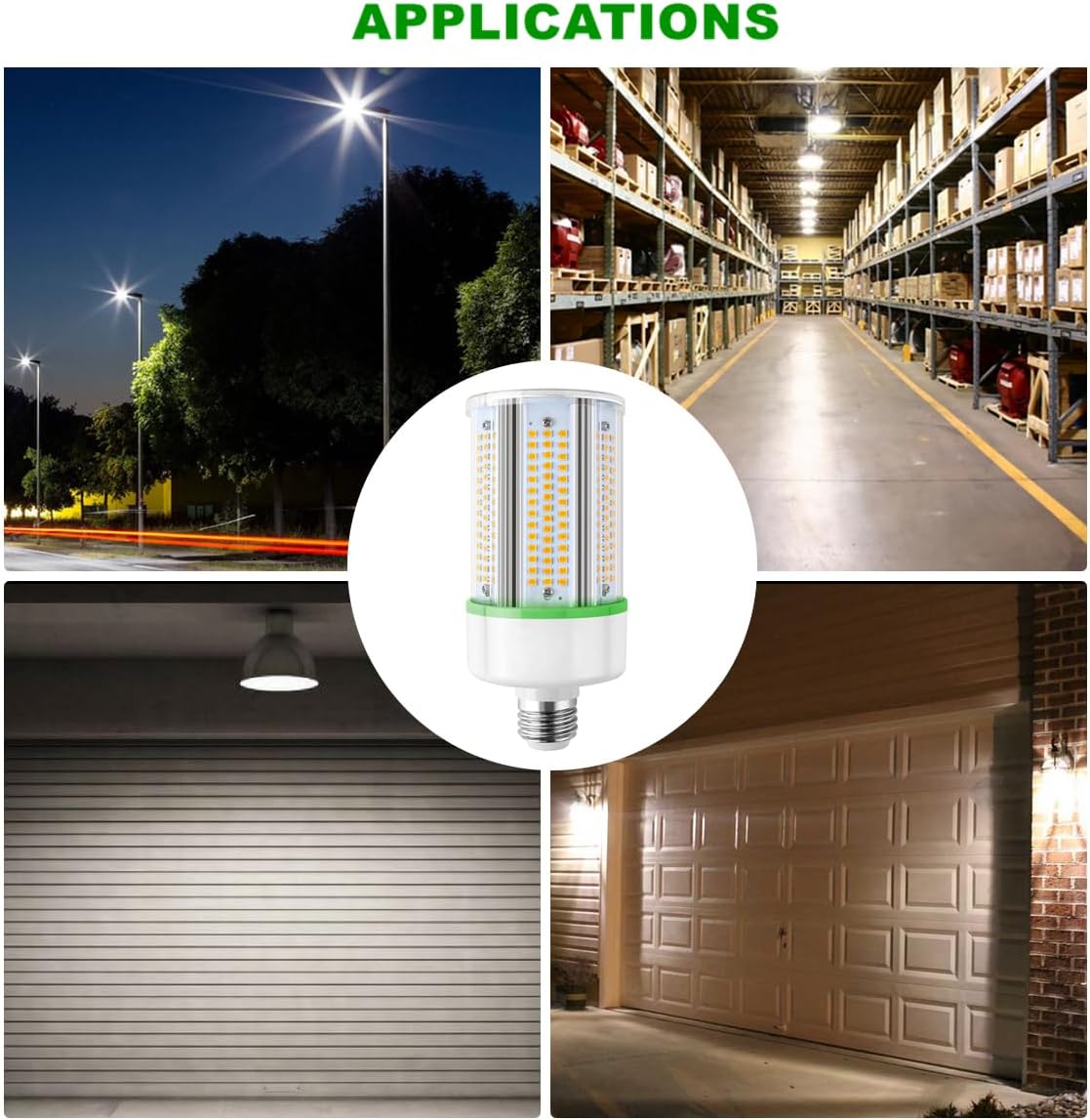 Paquete de 2 Bombillas LED Tipo Maíz GEPLAD 50W | 6000 LM, Diseño 50% Más Compacto, Base E26, 5000K Luz Fría 2